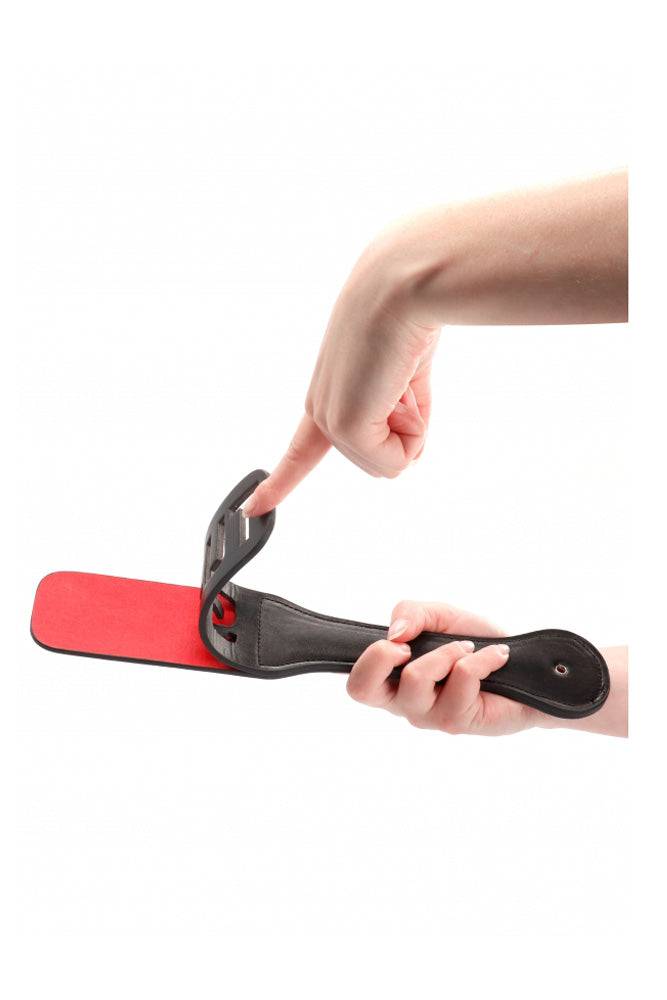 Ouch by Shots Toys - SLUT Paddle - Black/Red - Stag Shop