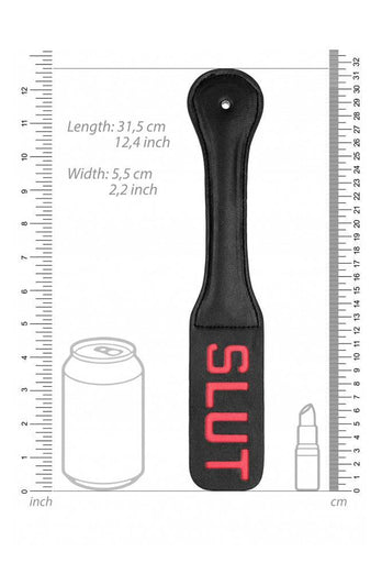 Ouch by Shots Toys - SLUT Paddle - Black/Red - Stag Shop