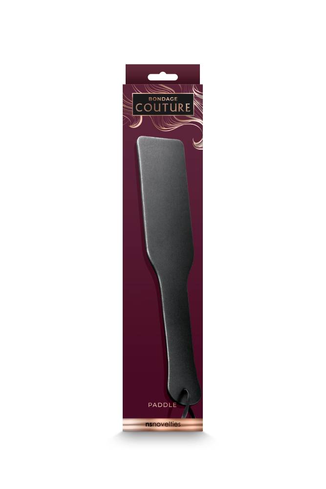 NS Novelties - Bondage Couture - Faux Leather Paddle - Black - Stag Shop