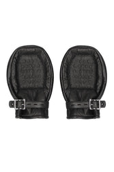 Ouch by Shots Toys - Bondage Mittens Padded With Metal Teeth - Black - Stag Shop