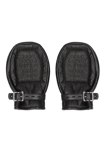 Ouch by Shots Toys - Bondage Mittens Padded With Metal Teeth - Black - Stag Shop