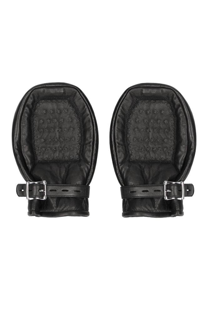 Ouch by Shots Toys - Bondage Mittens Padded With Metal Teeth - Black - Stag Shop