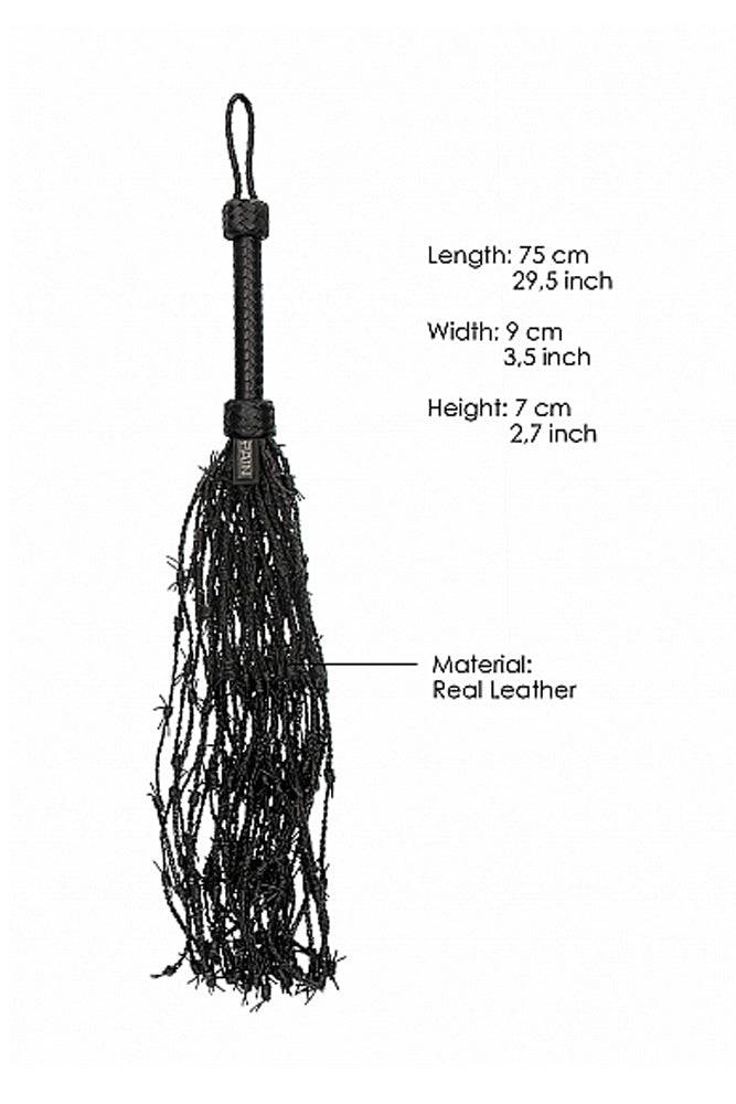 Shots Toys - Pain - Leather Barbed Wire Flogger - Black - Stag Shop