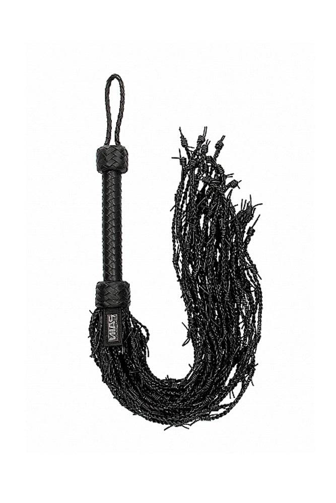 Shots Toys - Pain - Leather Barbed Wire Flogger - Black - Stag Shop