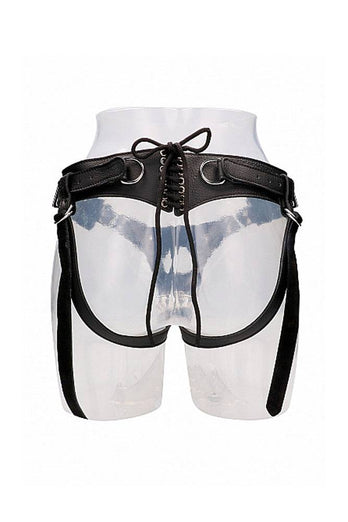 Shots Toys - Pain - Leather Strap-On Harness - Black - Stag Shop