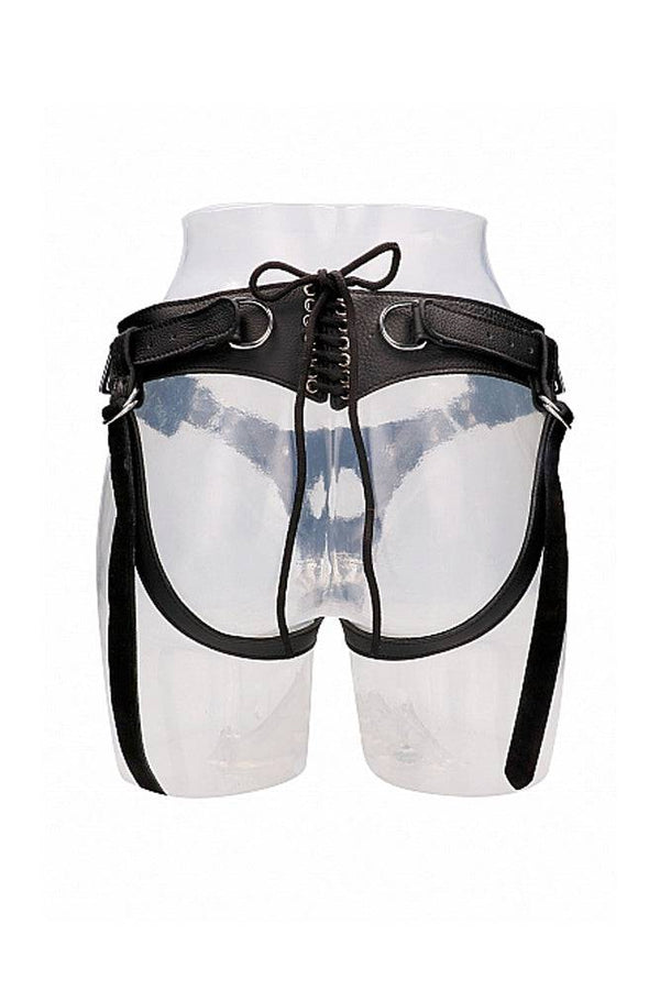 Shots Toys - Pain - Leather Strap-On Harness - Black - Stag Shop
