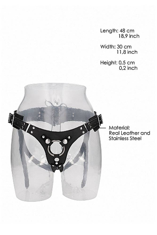 Shots Toys - Pain - Leather Strap-On Harness - Black - Stag Shop