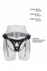Thumbnail for Shots Toys - Pain - Leather Strap-On Harness - Black - Stag Shop