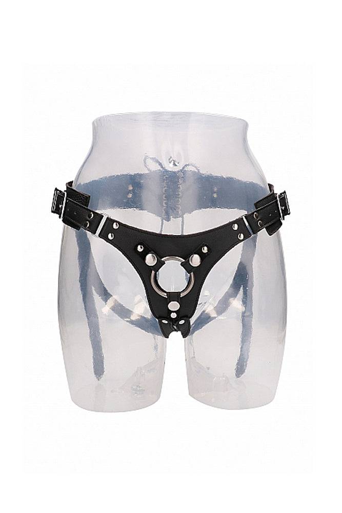 Shots Toys - Pain - Leather Strap-On Harness - Black - Stag Shop