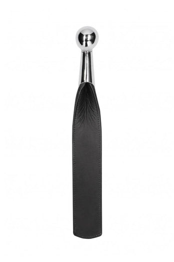 Shots Toys - Pain - Metal Ball Handle Leather Saddle Paddle - Stag Shop