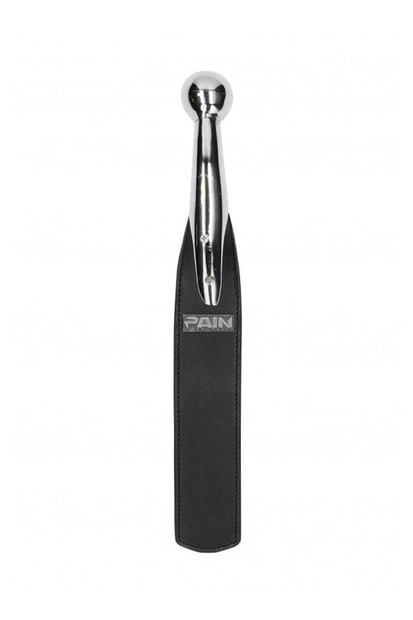 Shots Toys - Pain - Metal Ball Handle Leather Saddle Paddle - Stag Shop
