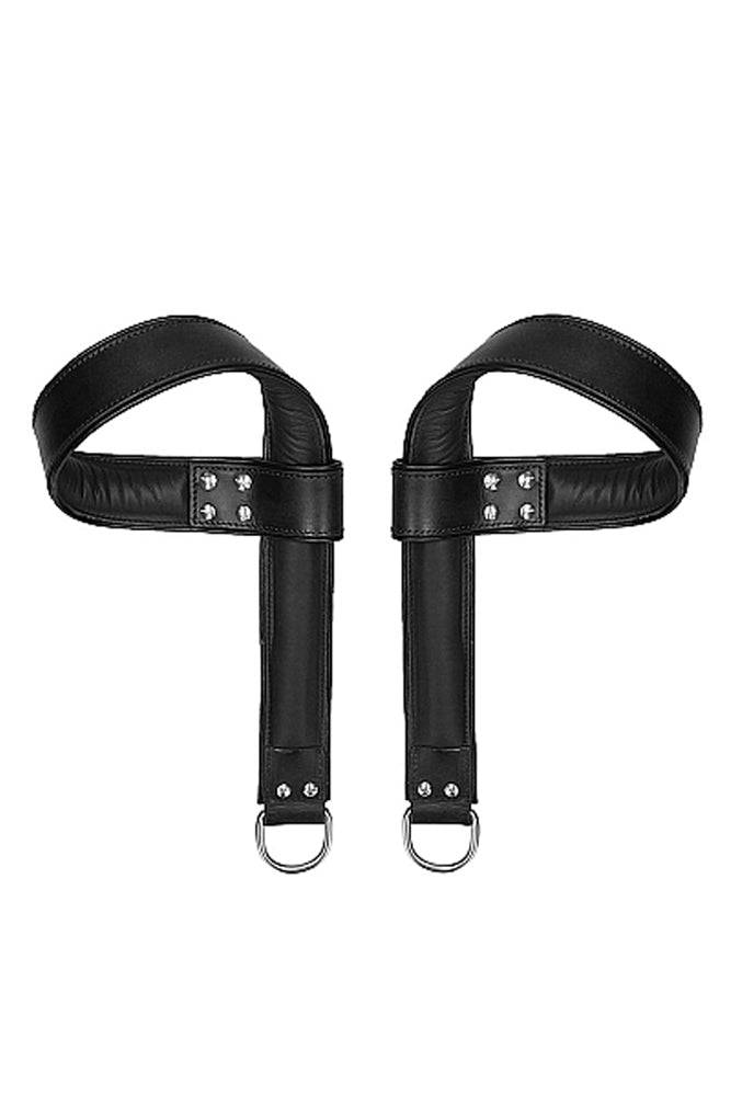 Shots Toys - Pain - Saddle Suspension Leather Cuffs - Black - Stag Shop