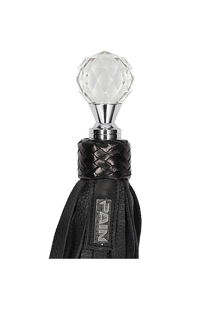 Shots Toys - Pain - Designer Glass Round Sparkling Handle Whip - Stag Shop