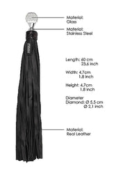 Shots Toys - Pain - Designer Glass Round Sparkling Handle Whip - Stag Shop