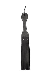 Shots Toys - Pain - Wooden Handle Belt Whip Leather Flogger - Stag Shop