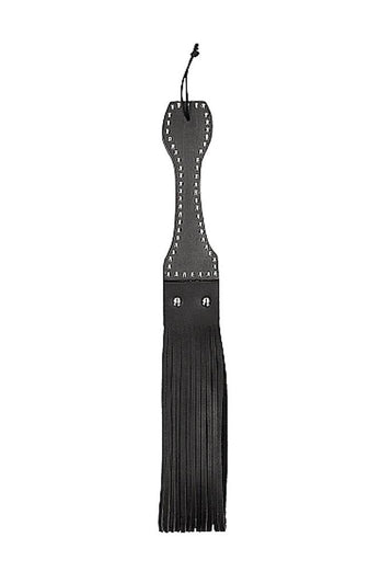 Shots Toys - Pain - Wooden Handle Belt Whip Leather Flogger - Stag Shop