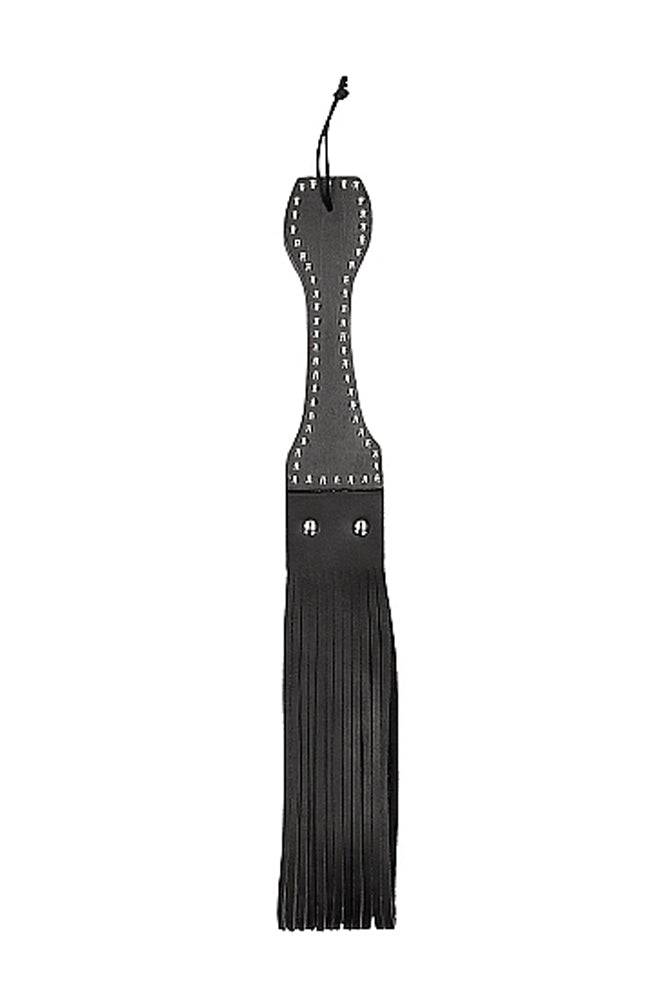 Shots Toys - Pain - Wooden Handle Belt Whip Leather Flogger - Stag Shop