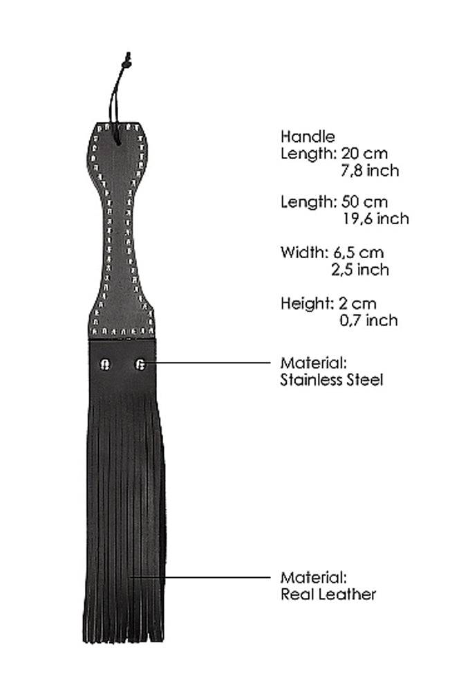 Shots Toys - Pain - Wooden Handle Belt Whip Leather Flogger - Stag Shop