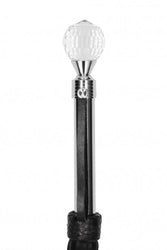 Shots Toys - Pain - Sparkling Round Leather Flogger - Black - Stag Shop