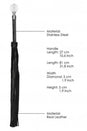 Shots Toys - Pain - Sparkling Round Leather Flogger - Black - Stag Shop