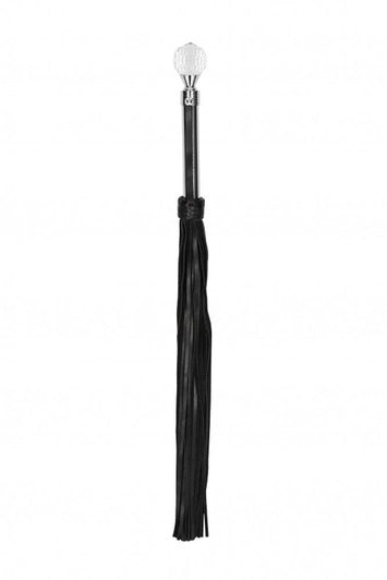Shots Toys - Pain - Sparkling Round Leather Flogger - Black - Stag Shop