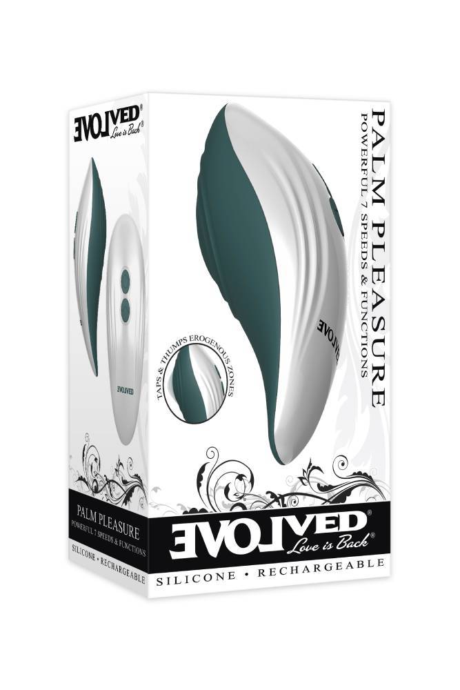 Evolved - Palm Pleasure - Thumping Vibrator - Teal - Stag Shop