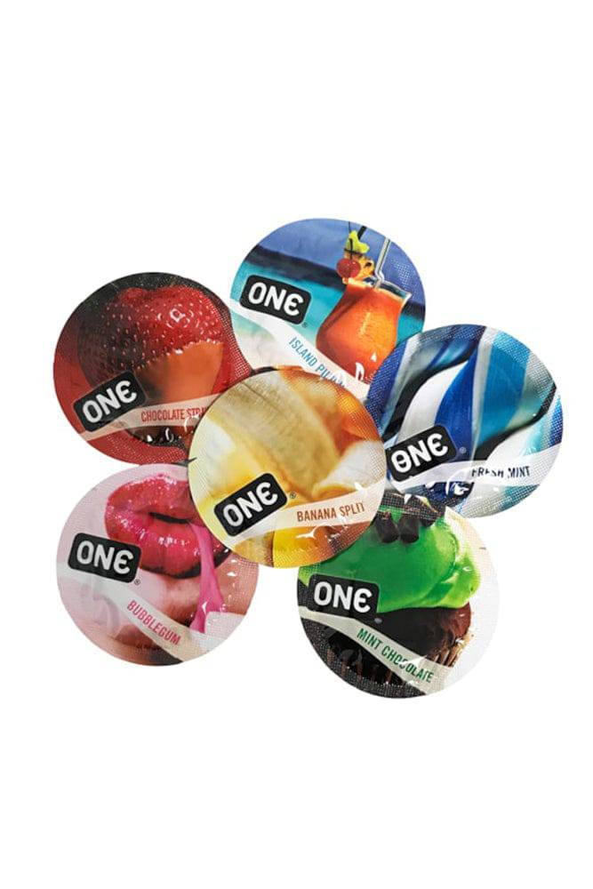 Pamco - One Condoms - Flavourwaves - Flavoured Latex Condom - Assorted Singles - Stag Shop