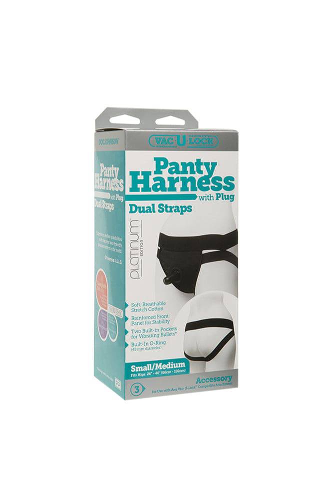 Vac-U-Lock by Doc Johnson - Panty Harness w/ Plug - Black - Stag Shop