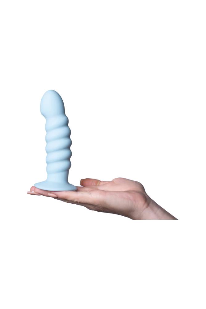 Maia Toys - Paris 6" Ribbed Silicone Dildo - Blue - Stag Shop