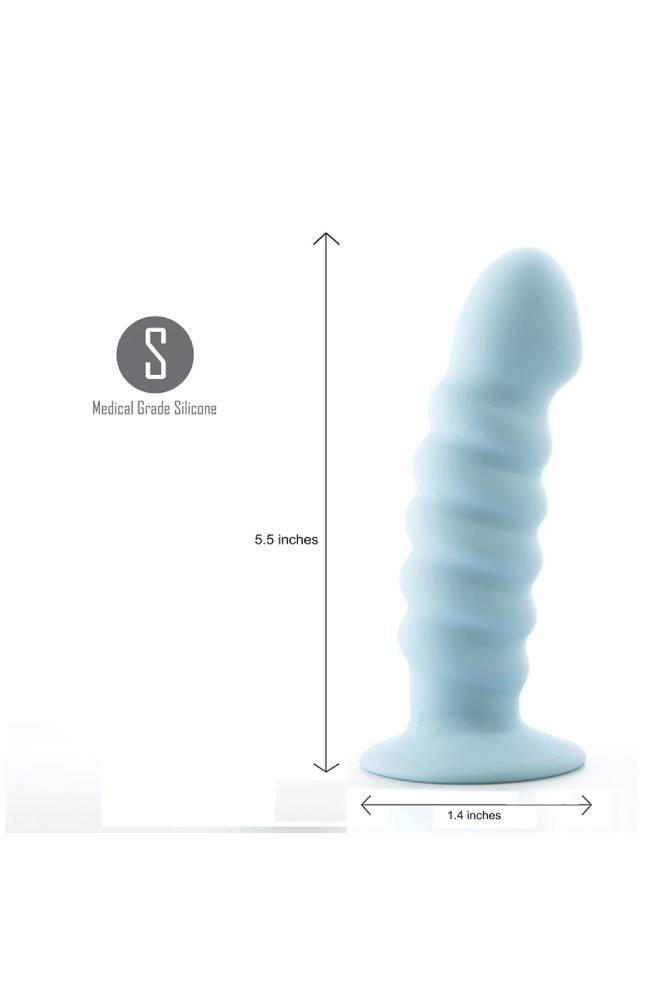 Maia Toys - Paris 6" Ribbed Silicone Dildo - Blue - Stag Shop