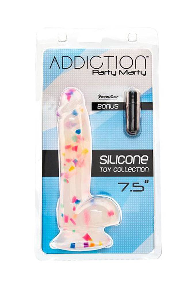 Addiction - Party Marty Silicone Dildo - Clear - Stag Shop