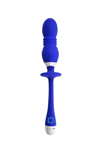 Evolved - Gender X - Play Ball Thrusting Vibrator - Blue - Stag Shop