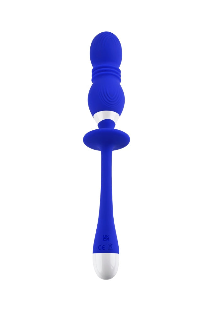 Evolved - Gender X - Play Ball Thrusting Vibrator - Blue - Stag Shop
