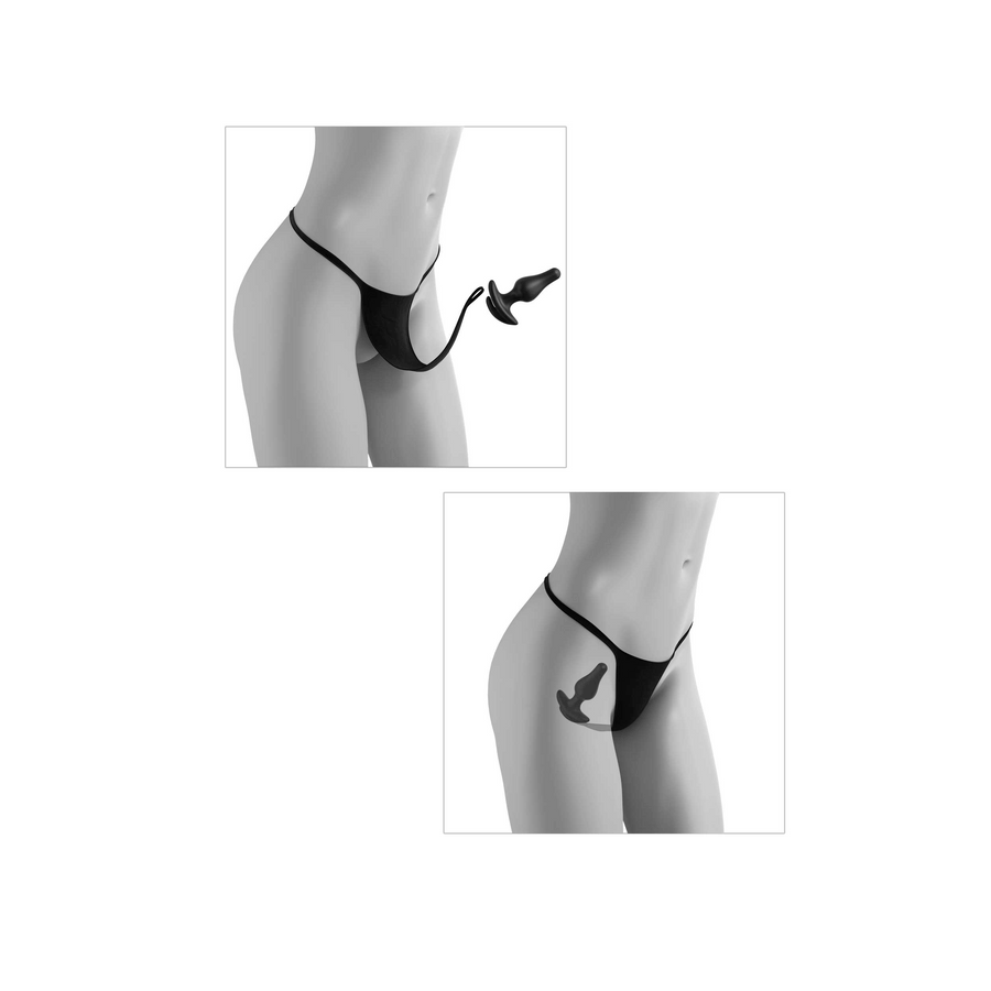 Pipedream - Hookup Panties - Crotchless Pleasure Panties with Clitoral Beads & Attachable Butt Plug - Size S-L - Stag Shop