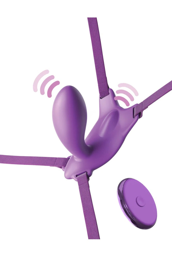 Pipedream - Fantasy for Her - Ultimate G-Spot Butterfly Strap-On Vibrator with Remote - Purple - Stag Shop