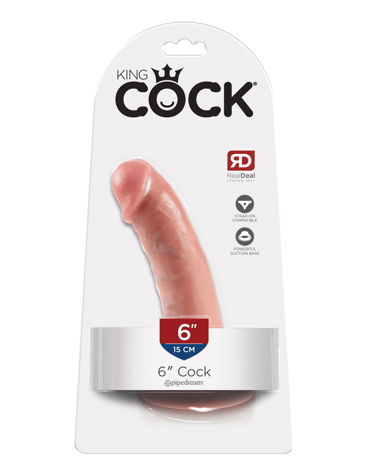 Pipedream - King Cock - Ultra Realistic Dildo - 6 inch - Light - Stag Shop