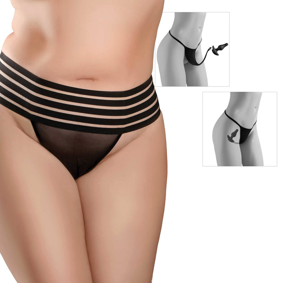 Pipedream - Hookup Panties - Crotchless Love Garter with Attachable Butt Plug - Size XL-XXL - Stag Shop