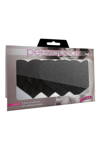 X-Gen - Peekaboos - Hearts Nipple Pasties - Black - Stag Shop