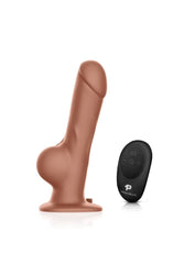 Electric Eel - Pegasus - 8” Remote Control Realistic Silicone Dildo With Balls And Harness - Brown - Stag Shop
