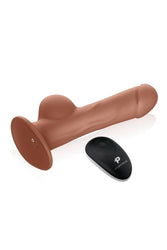 Electric Eel - Pegasus - 8” Remote Control Realistic Silicone Dildo With Balls And Harness - Brown - Stag Shop