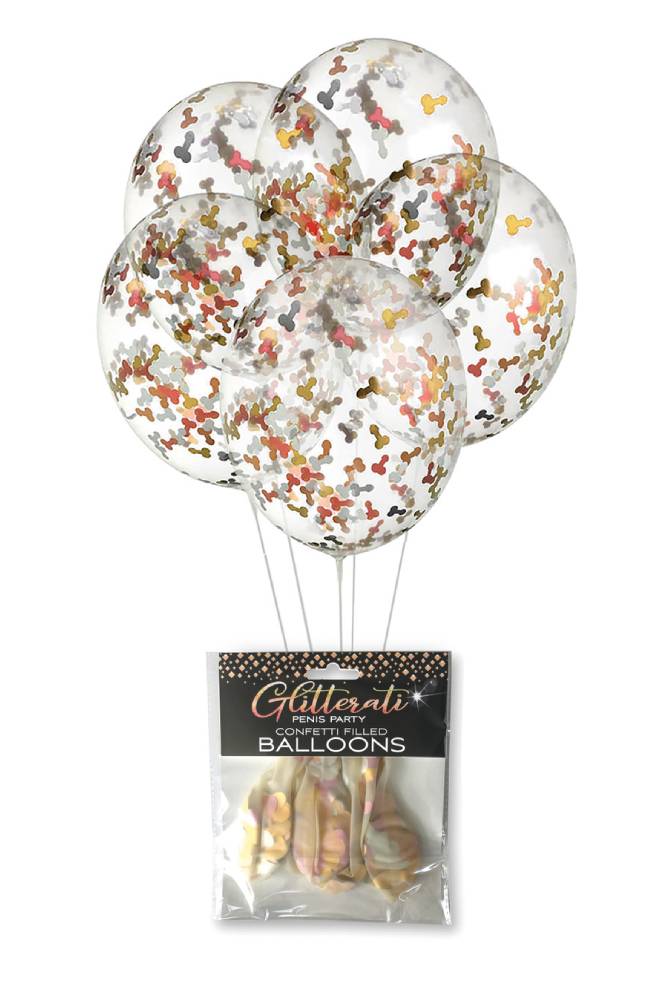 Little Genie - Glitterati Penis Confetti Filled Balloons - Clear - Stag Shop