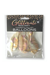 Little Genie - Glitterati Penis Confetti Filled Balloons - Clear - Stag Shop