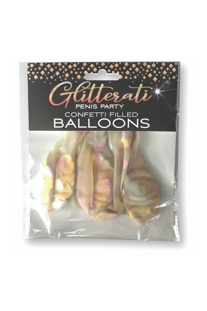 Little Genie - Glitterati Penis Confetti Filled Balloons - Clear - Stag Shop