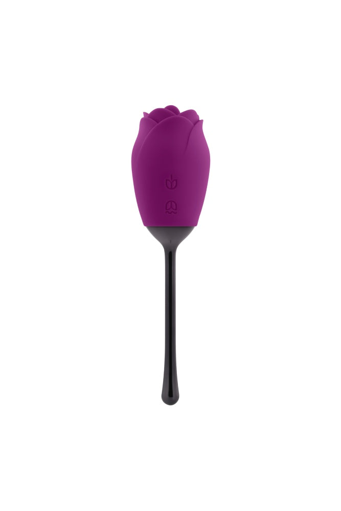 Playboy - Petal Flicking Head with Vibrating Stem Vibrator - Purple - Stag Shop