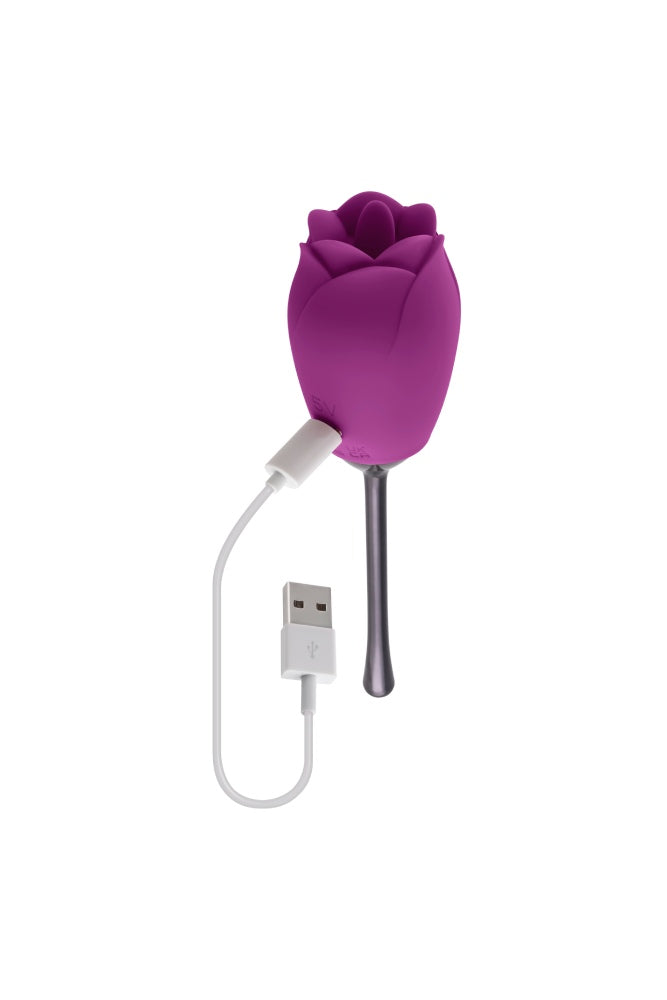 Playboy - Petal Flicking Head with Vibrating Stem Vibrator - Purple - Stag Shop