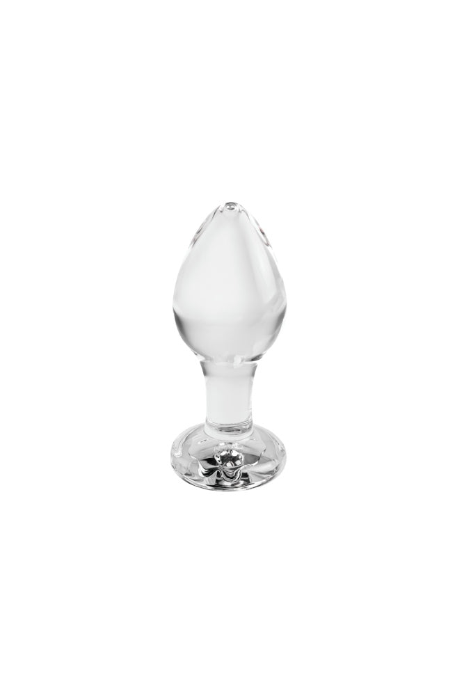 Adam & Eve - Pink Gem Glass Anal Plug - Clear/Pink - Stag Shop