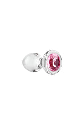 Adam & Eve - Pink Gem Glass Anal Plug - Clear/Pink - Stag Shop