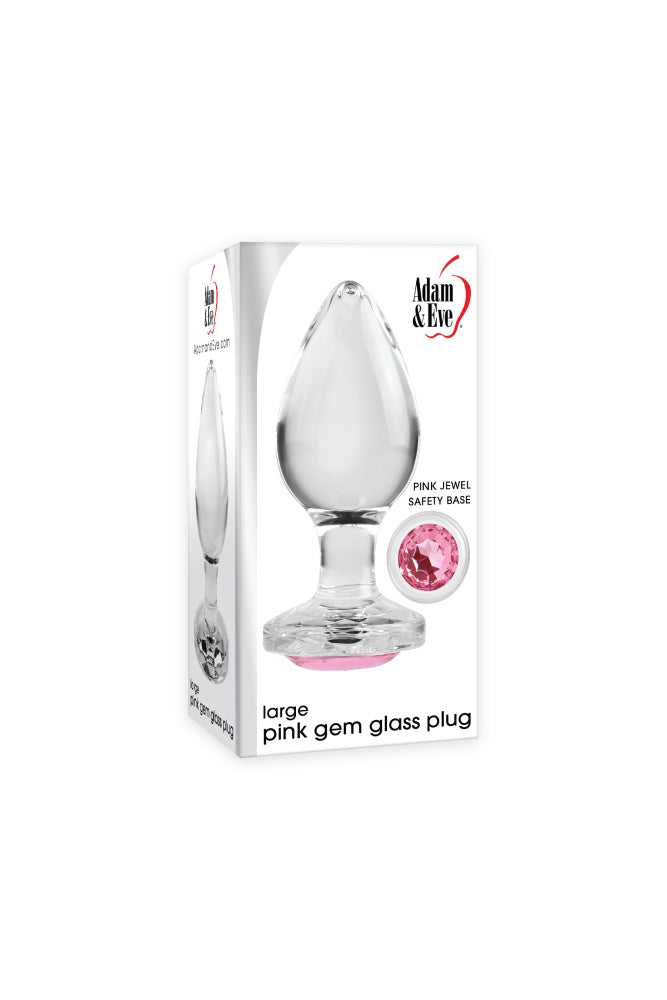 Adam & Eve - Pink Gem Glass Anal Plug - Assorted Sizes | Stag Shop Adam & Eve - Pink Gem Glass Anal Plug - Assorted Sizes | Stag Shop