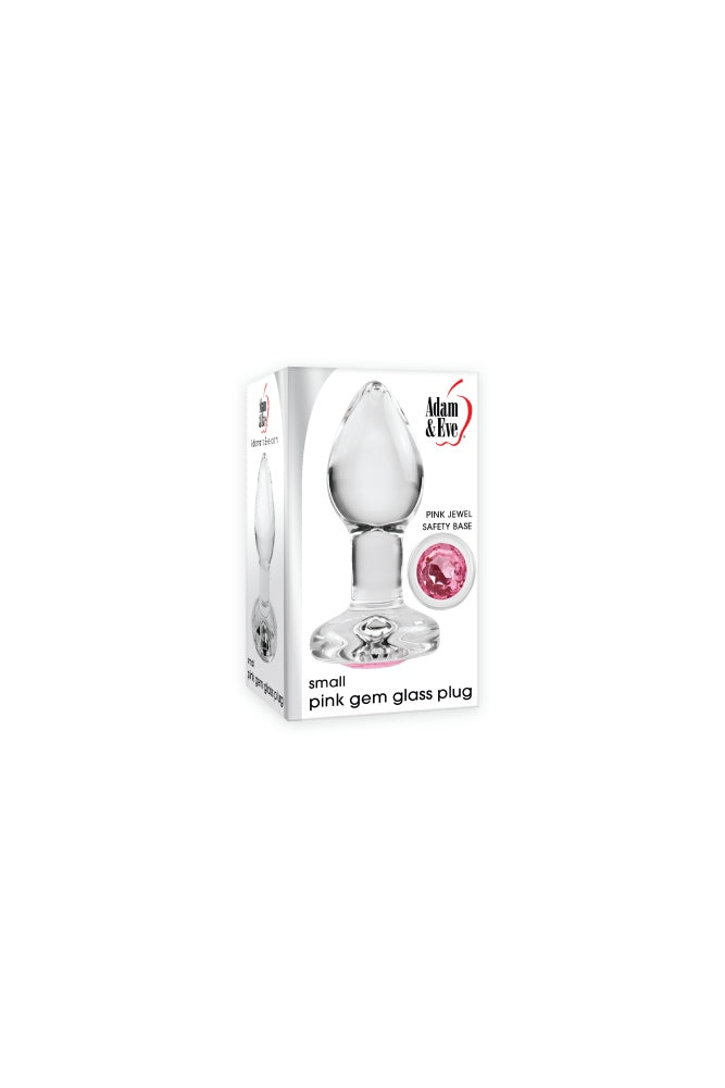 Adam & Eve - Pink Gem Glass Anal Plug - Clear/Pink - Stag Shop