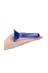 Shots Toys - Chrystalino - Pin Glass Butt Plug - Blue - Stag Shop